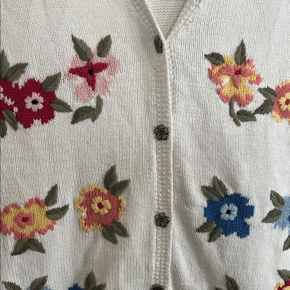 Northern Reflection Floral Knit Vest XL - Picture 3 of 9